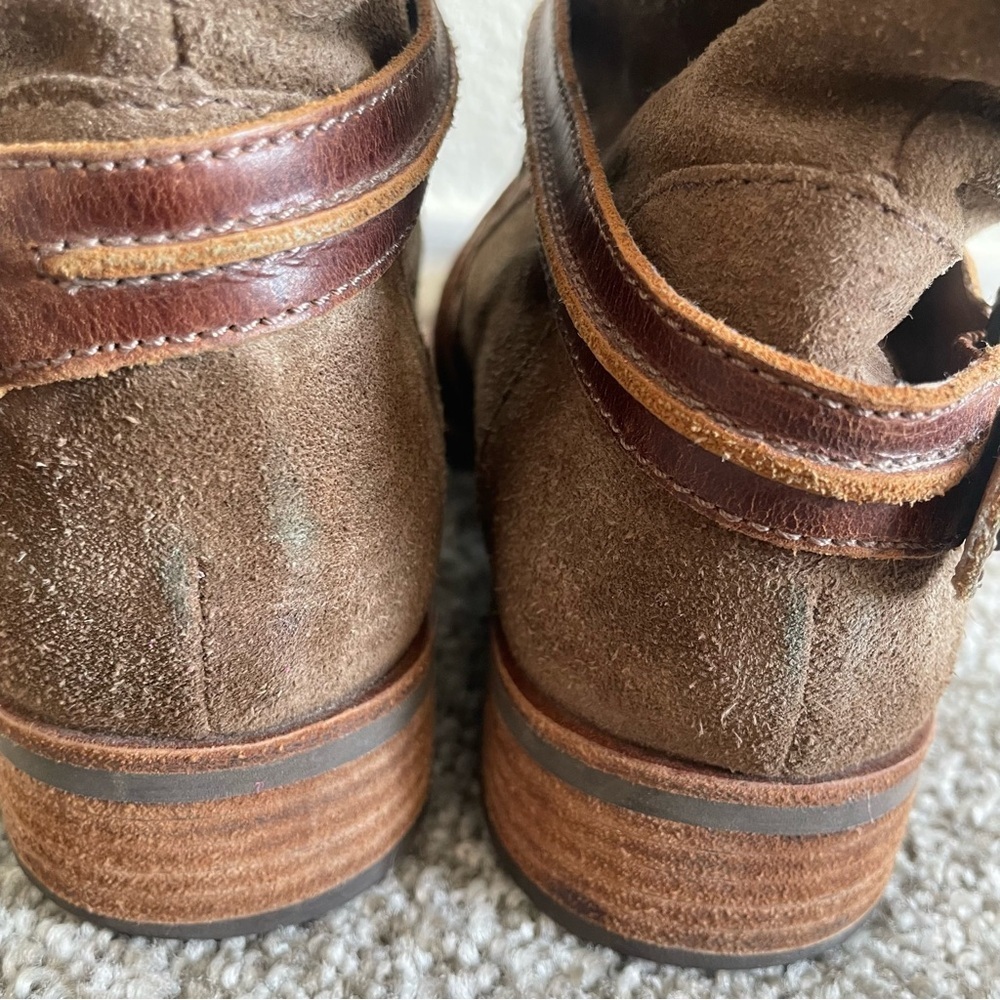 Matisse Prospector Boots Women’s Size 9.5M Tan Suede Leather Cross Straps Ankle - Picture 5 of 10
